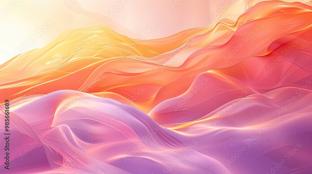 Background featuring lavender and orange tones with abstract shapes and soft summer textures Background featuring lavender and orange tones with abstract shapes and soft summer textures