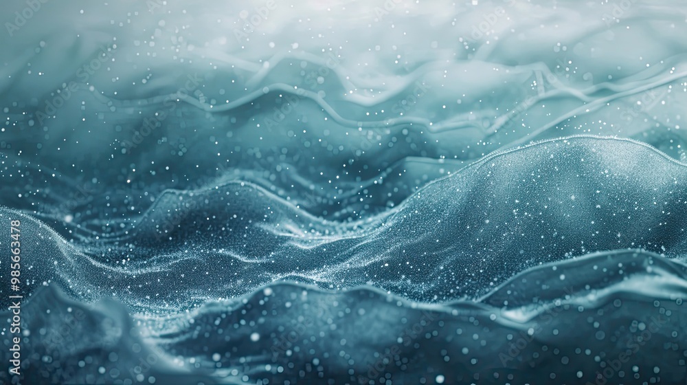 Mint green to navy winter wallpaper with organic frosted wave patterns and sparkles Mint green to navy winter wallpaper with organic frosted wave patterns and sparkles