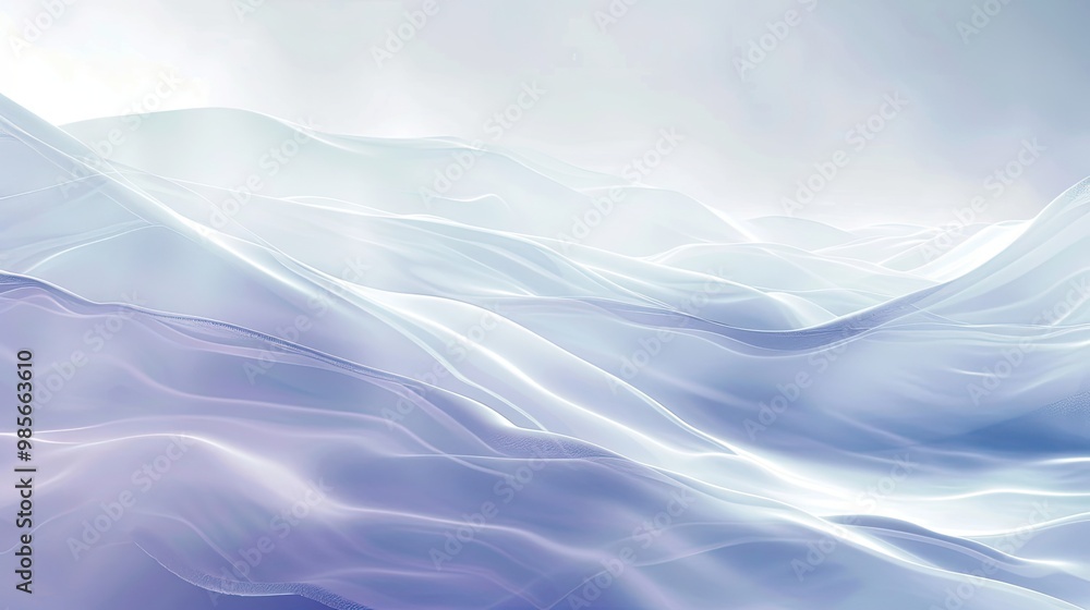 Flowing lines and lavender-steel blue gradient create a serene winter backdrop Flowing lines and lavender-steel blue gradient create a serene winter backdrop