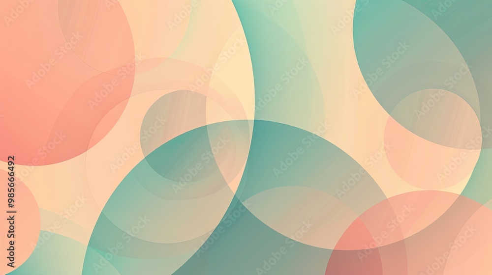 Soft teal to coral gradient with rounded shapes creates a calm summer backdrop Soft teal to coral gradient with rounded shapes creates a calm summer backdrop