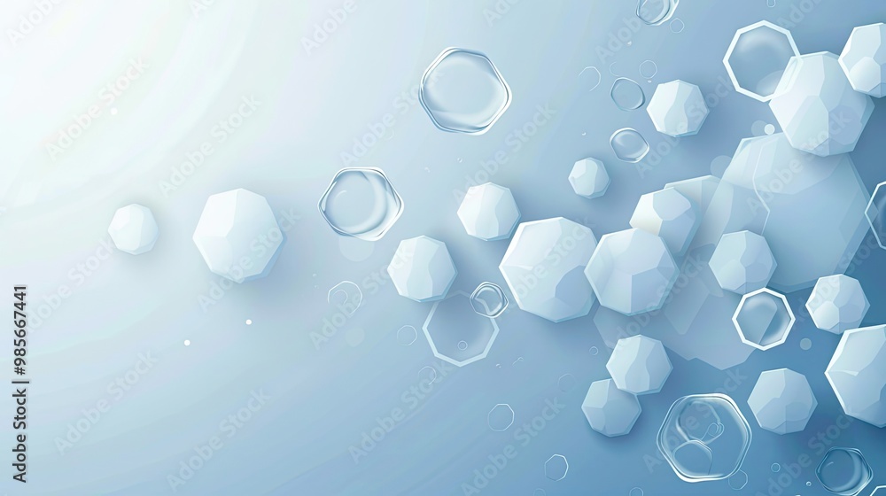 A minimalist winter backdrop with light gray-to-blue gradients and frosted hexagons A minimalist winter backdrop with light gray-to-blue gradients and frosted hexagons