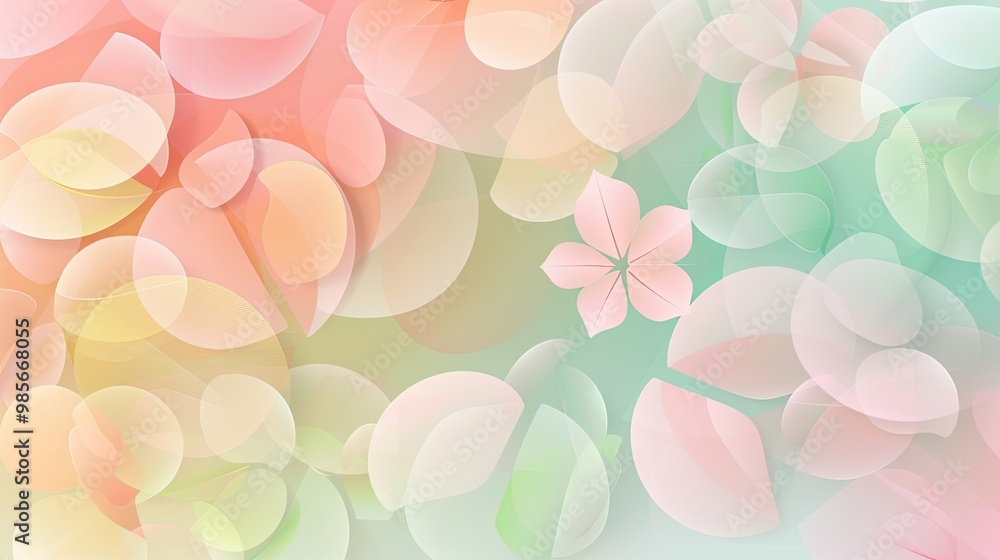 Overlapping pastel pink mint and yellow circles with glowing effects create a fresh spring backdrop Overlapping pastel pink mint and yellow circles with glowing effects create a fresh spring backdrop