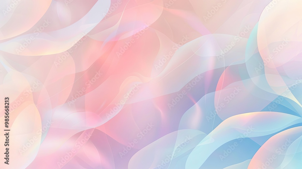Smooth pale pink and blue gradients with gentle curves and frosted petal textures create a peaceful spring wallpaper Smooth pale pink and blue gradients with gentle curves and frosted petal textures create a peaceful spring wallpaper