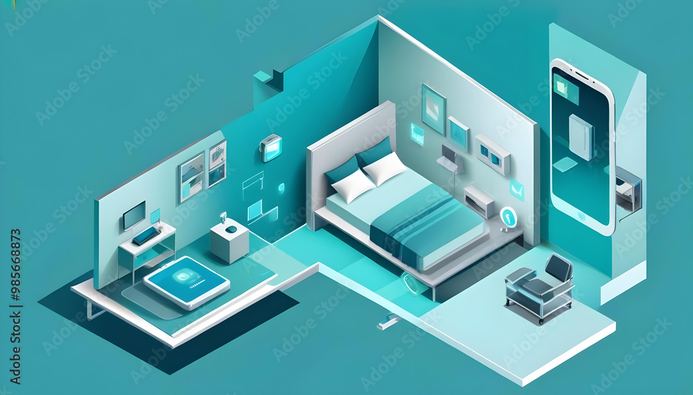 modern minimalist isometric smart home connected electronic modern minimalist isometric smart home connected electronic