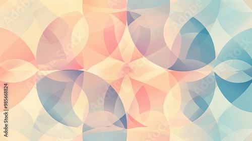 Wallpaper Mural Interlocking geometric shapes in light pastels create a fresh modern spring backdrop Torontodigital.ca
