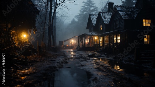 haunted house in the woods