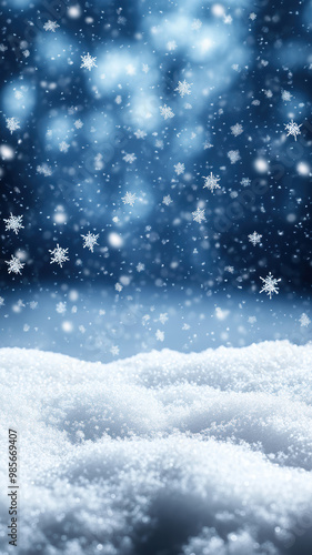 Wallpaper Mural Beautiful winter background with snow and forest Torontodigital.ca