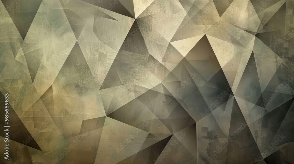 Minimal backdrop with triangles and polygons in muted tones of beige olive and charcoal Minimal backdrop with triangles and polygons in muted tones of beige olive and charcoal