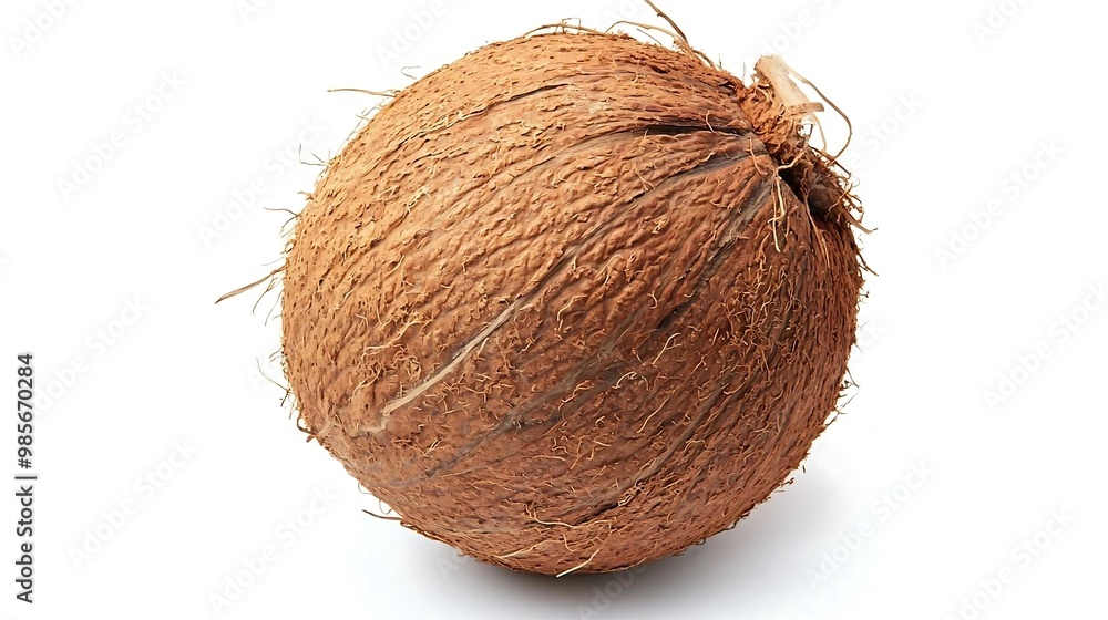 Whole Brown Coconut Isolated on White Background Whole Brown Coconut Isolated on White Background