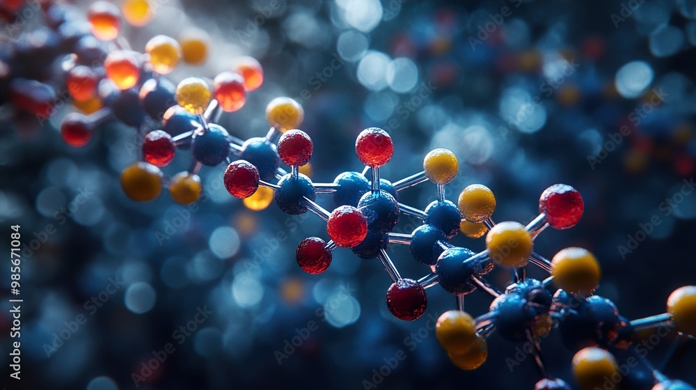 Abstract Molecular Structure: A 3D Illustration of Science Abstract Molecular Structure: A 3D Illustration of Science