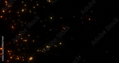 fire embers flying over for video overlay effects