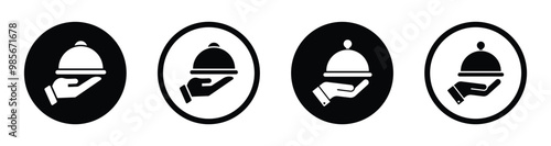 Food server vector icon isolated on a white background. Dinner server vector icon designs