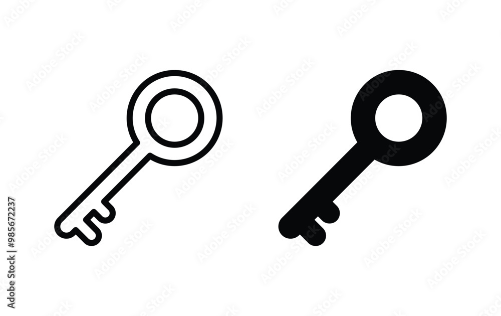 Key icon, key sign vector Key icon, key sign vector