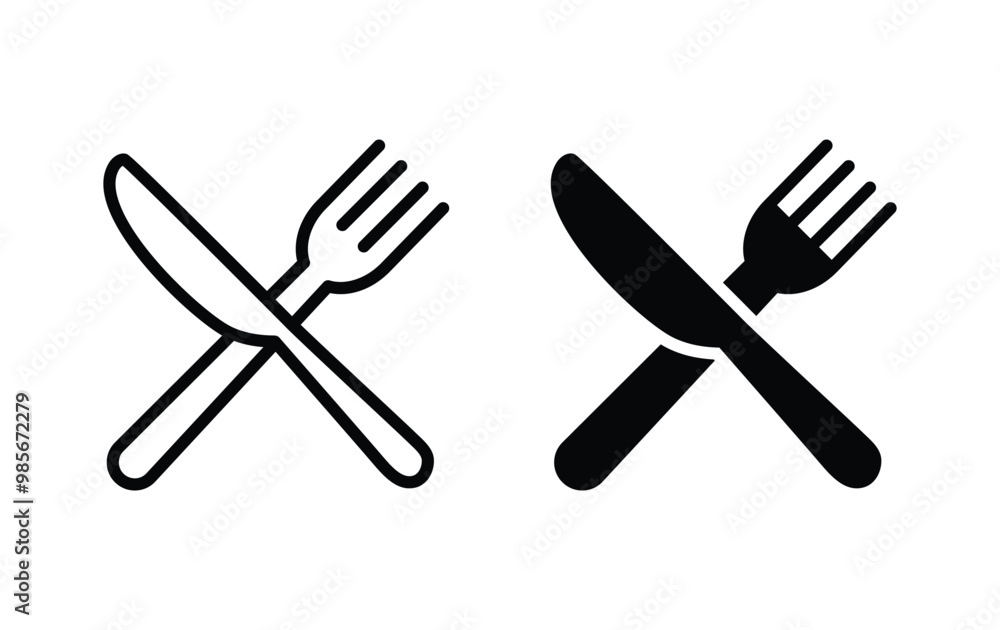 Fork and knife icon vector Fork and knife icon vector