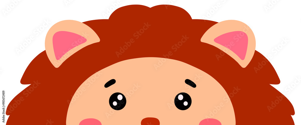 Illustration of a half-faced lion cartoon. Cute face. Can be used to decorate various pieces of work. Illustration of a half-faced lion cartoon. Cute face. Can be used to decorate various pieces of work.