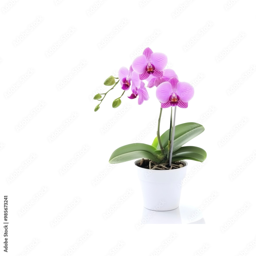 Pink Orchid Plant in White Pot Pink Orchid Plant in White Pot