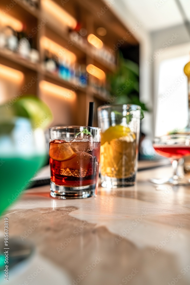 cocktail, adorned with ice and a slice of fresh orange, conjuring images of leisurely afternoons and tropical getaways. cocktail, adorned with ice and a slice of fresh orange, conjuring images of leisurely afternoons and tropical getaways.