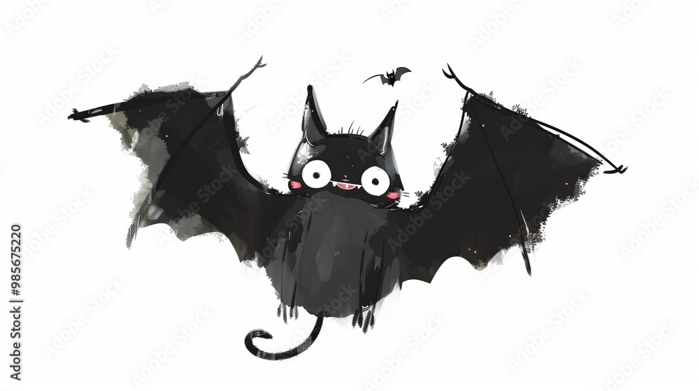 Fototapeta premium Bats with ink painting style