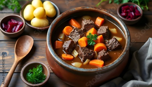 Wallpaper Mural Traditional Swedish Kalops Beef Stew with Carrots and Potatoes in Rich Gravy (Swedish Cuisine) Torontodigital.ca