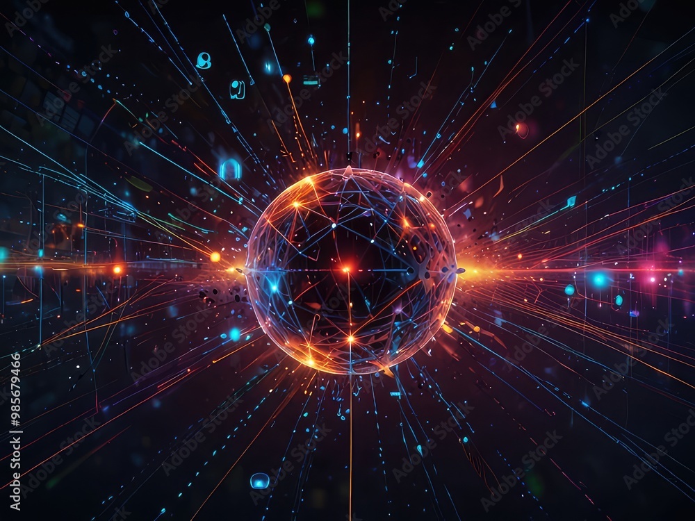 Obraz premium abstract background with code,abstract background,abstract fractal burst,abstract background with network,visualization of realms