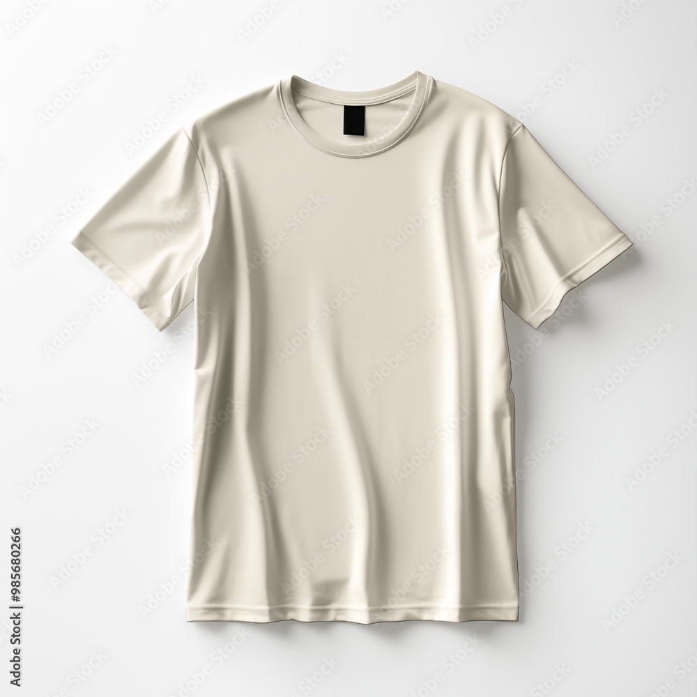 cream colored t-shirt on a white background cream colored t-shirt on a white background