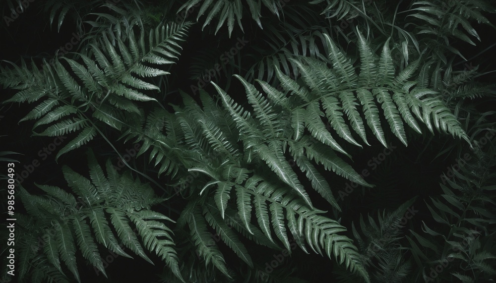 Fototapeta premium Fern leaves noise texture background