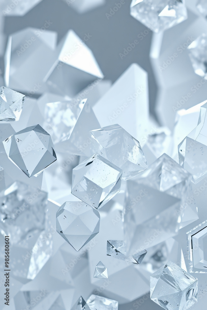 Abstract 3D Render of Crystalline Shapes Abstract 3D Render of Crystalline Shapes