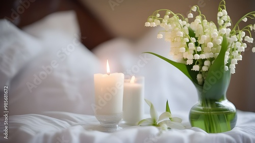 lily of the valley on the bed