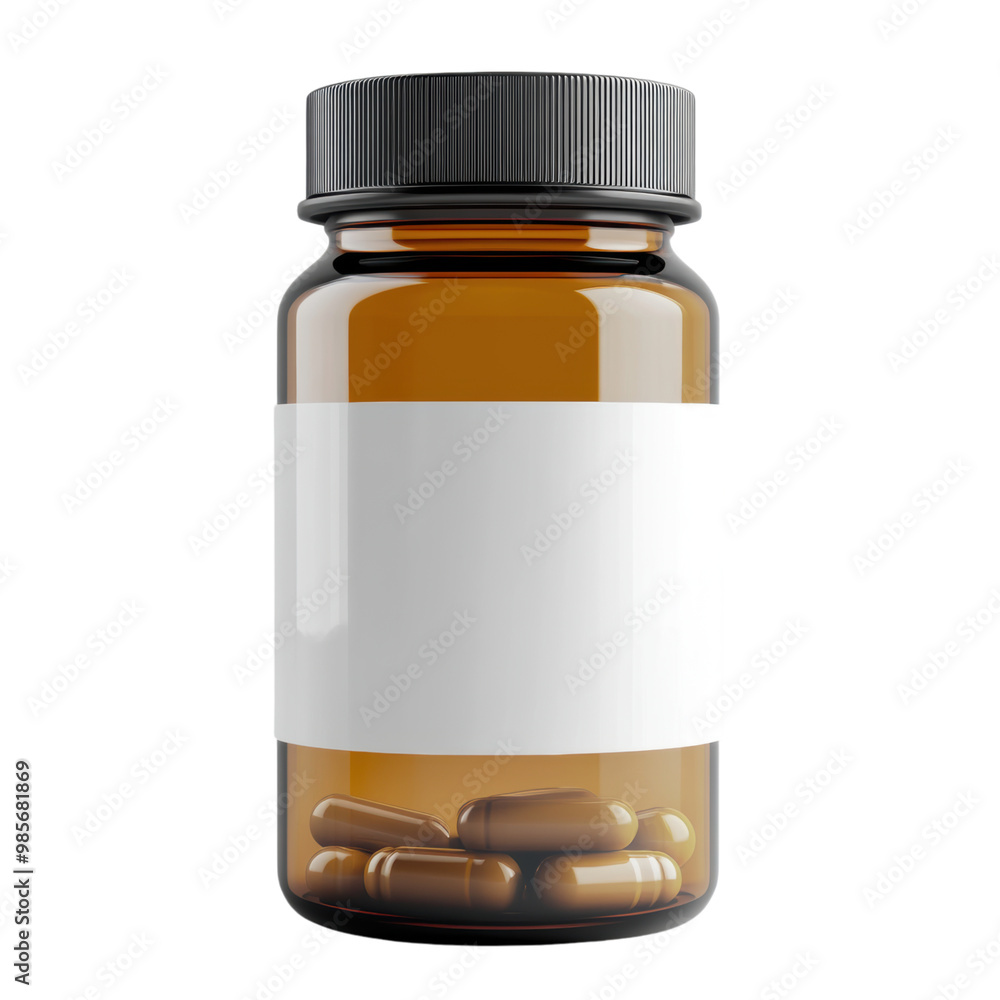 Blank vitamin or supplement bottle mockup with an editable label, mockup, png, transparent background. Blank vitamin or supplement bottle mockup with an editable label, mockup, png, transparent background.