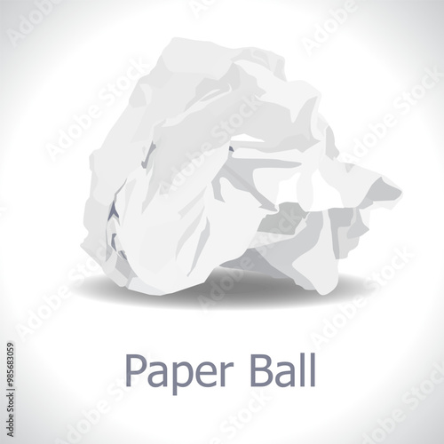 paper ball crumple vector abstract