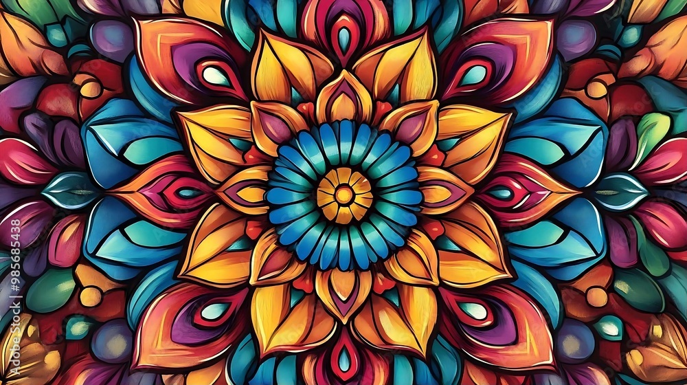 Abstract Colorful Mandala Pattern Design Abstract Colorful Mandala Pattern Design
