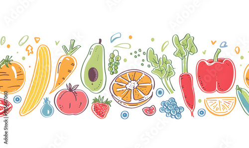 vegetable and fruits photo or illustrator on white background