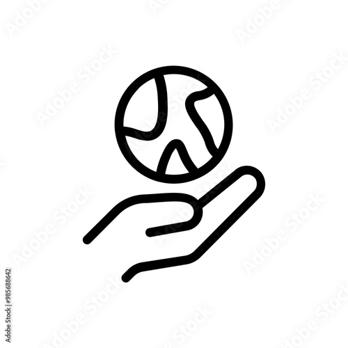 hand hold globe icon vector