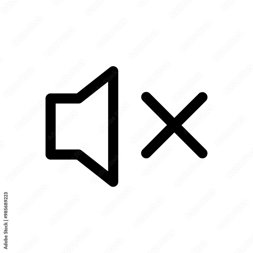 mute icon no sound symbol volume speaker off icon - silent icon symbol. Color editable mute icon no sound symbol volume speaker off icon - silent icon symbol. Color editable