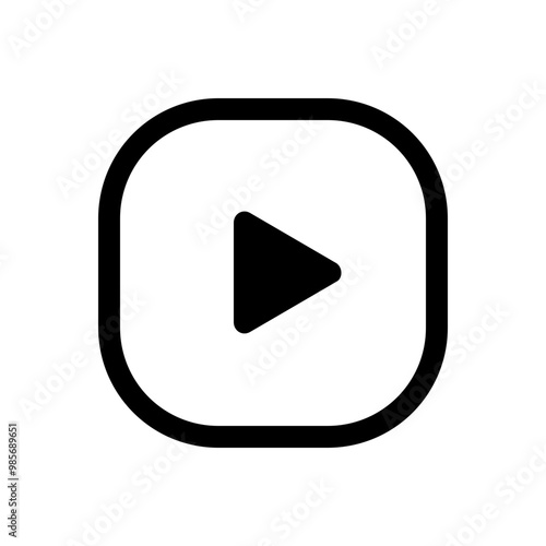 Play video or play media flat icon for apps and websites. color editable