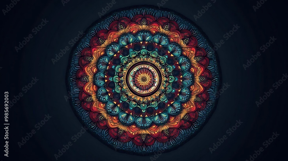 Obraz premium Colorful Mandala Design with Ornate Details