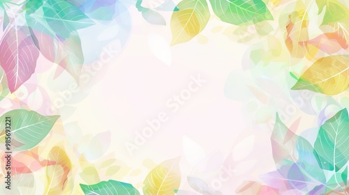 nature background foliage with watercolor style