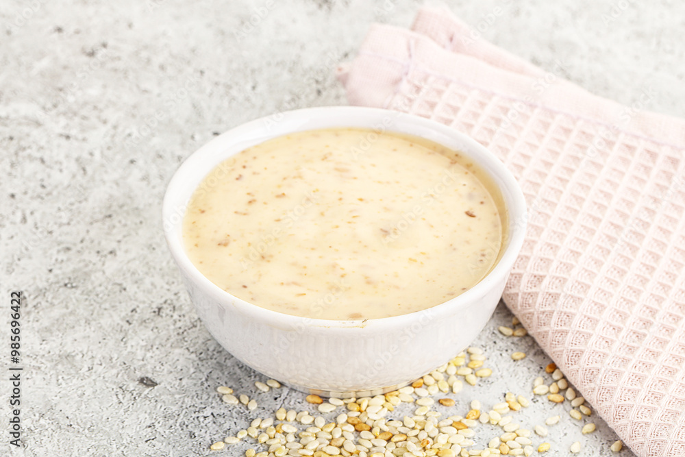 Sesame sauce in the bowl Sesame sauce in the bowl