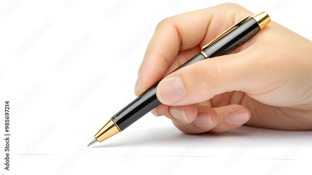 Businessperson's Hand Holding Pen Over Contract Document for Formal Agreement Businessperson's Hand Holding Pen Over Contract Document for Formal Agreement