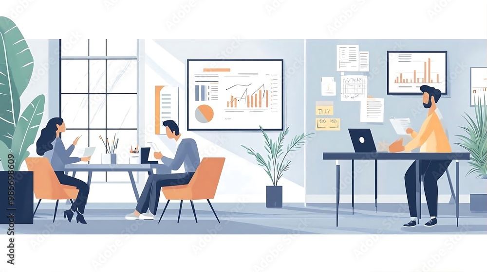 Business Team Meeting Modern Office Workspace Business Team Meeting Modern Office Workspace