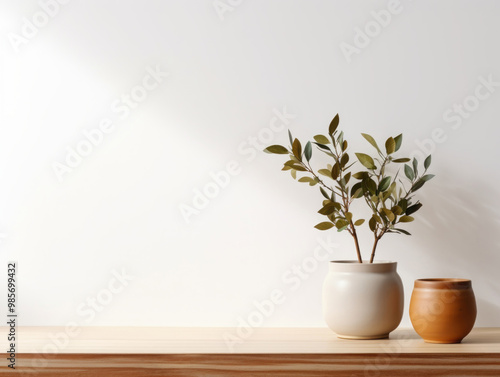 Gorgious Plant on wood table with copy space