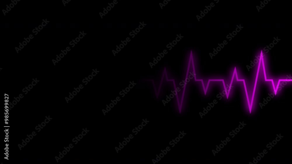 Heart Beat Monitor EKG Neon Animation Background Heart Beat Monitor EKG Neon Animation Background
