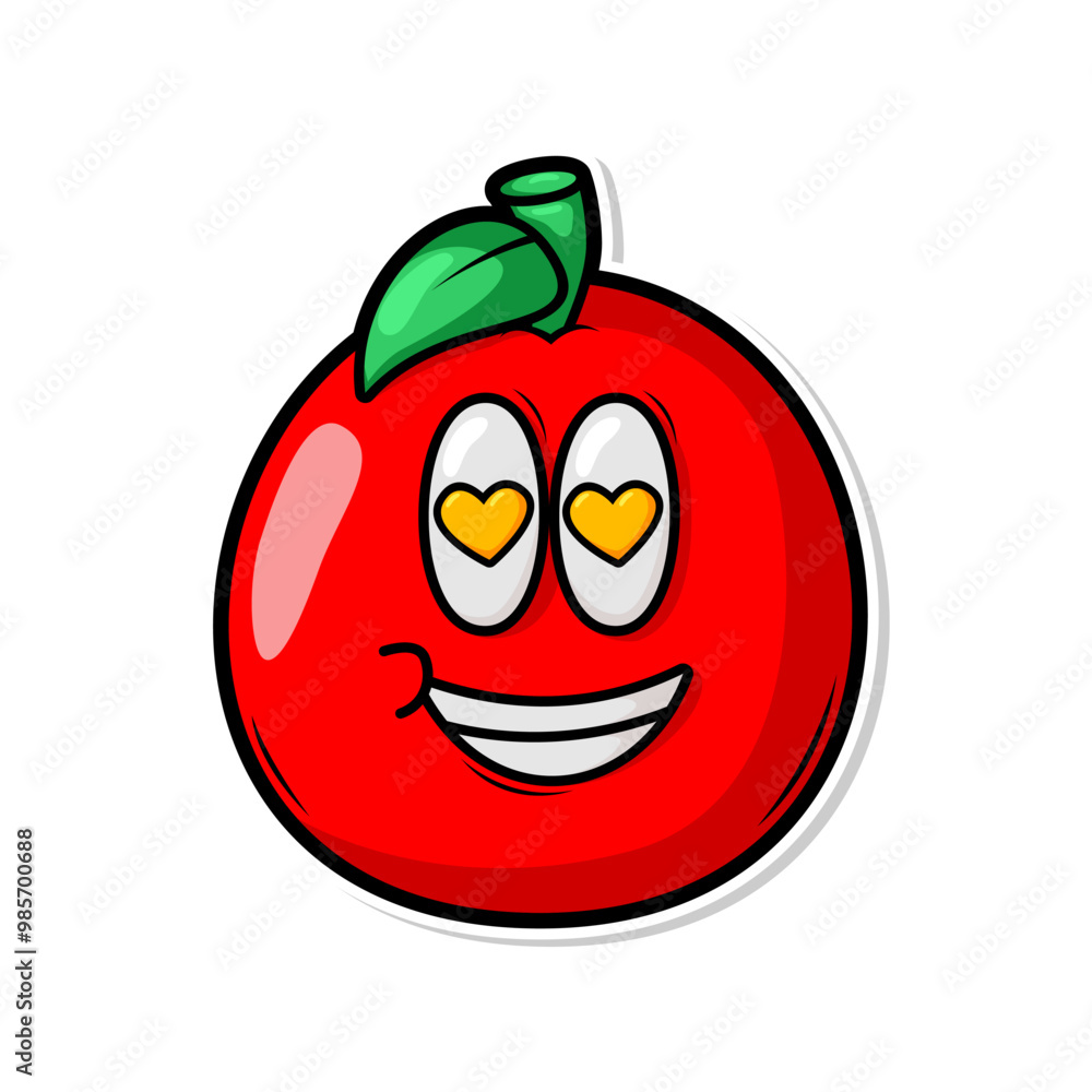 Funny doodle fruit cartoon with cute expression Funny doodle fruit cartoon with cute expression