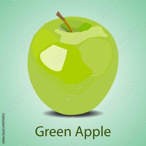 green apple illustrator vector art fruit