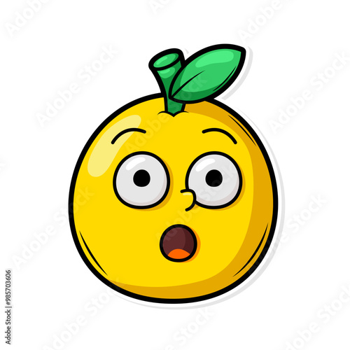 Funny doodle fruit cartoon with cute expression