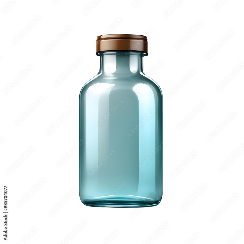 isolated plain transparent blue glass medicine bottle png. empty plastic pill jar with metal cap. 3d render isolated plain transparent blue glass medicine bottle png. empty plastic pill jar with metal cap. 3d render