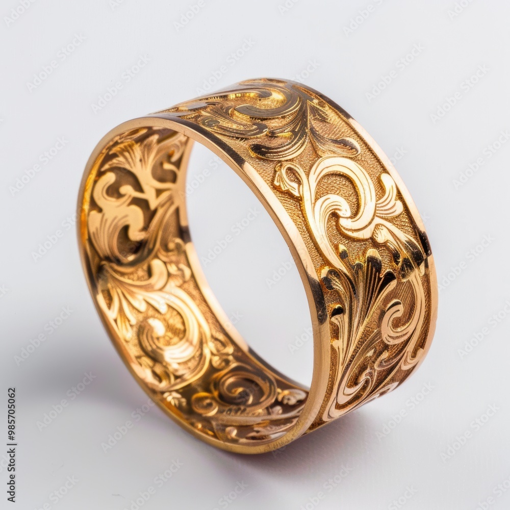 Gold Ring with Floral Design. Gold Ring with Floral Design.