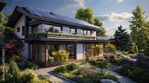 Solar panels on a retirement home, integrating green energy into senior living