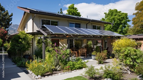 Solar panels on a retirement home, integrating green energy into senior living