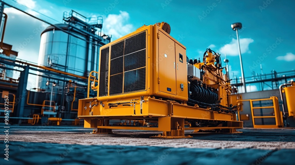 Industrial Generator in a Factory Setting. Big Diesel Generator For ...